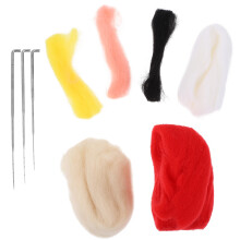 1Set Naaivilt Kit Wolvilt Kerstdecoratie DIY Crafts Rood