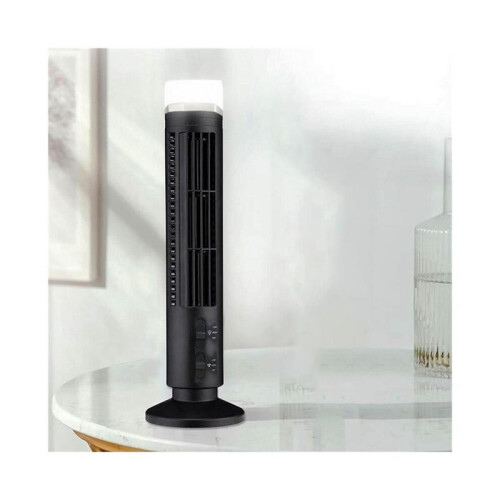 2X Portable Air Cooler Fan,Streamlined Tower Fan with LED,Powerful Wind,Space-Saving, USB Interface Black 1