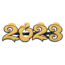 1Paar Stijlvolle Jaar 2023 Bril Feestfoto Prop Goud