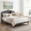 Levede Double Scalloped Linen Bed Frame 8