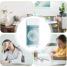 Ventilatore da tavolo per raffreddamento, luce notturna colorata, 3 velocità, silenzioso per scrivania