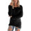 (S, Black) Soft Breathable Women's Long Sleeve Solid Color Sweater for Spring Autumn Winter 1