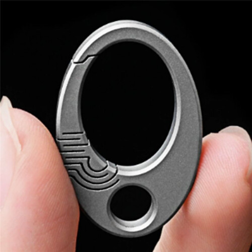 Titanium Alloy Buckle Small Oval Keychain EDC Outdoor Tool 2