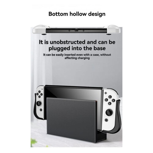 Dockable Case for   OLED Soft Silicone Ergonomic Grip Protective Shell Cover Game Accessory Black 2