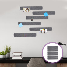 8St Bulletin Bord Strepen Donkergrijs - Foto En Memo Houder