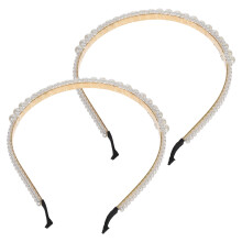2St Elegant Wit Synthetisch Parel Haarband Bruiloft Haaraccessoire