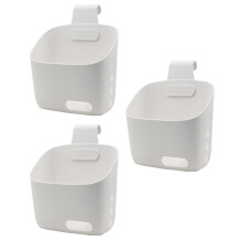 3St Plastic Hangmanden Wit Voor Keukenorganisatie En Badkameropslag