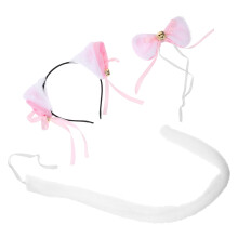 1Set Kattenoren En Haarband Met Decoratieve Strik