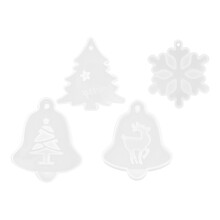 4St Duurzame Silicone Kerst Ornament Mallen Voor DIY