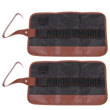 2St Canvas Rolling Potloodtas Praktische Organizer Bruin