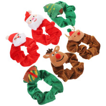 6St Kleurrijke Kerst Haaraccessoires Van Stof Voor Kids Feeststijl