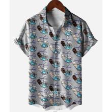 (4XL, 7) 2025-SS Men's Funny Printed Hawaiian Shirt  Button Down Beach Top, Novelty Ugly Gag Gift