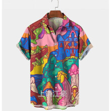 (3XL, 3) 2025-SS Men's Funny Printed Hawaiian Shirt  Button Down Beach Top, Novelty Ugly Gag Gift