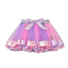 Girls Rainbow Tu Tu Tu Ballet Skirt Mesh Skirt Mesh Tutu 25-26