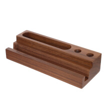 1Wooden Penhouder En Telefoonstandaard Van Notenhout Thuis