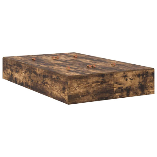VidaXL vidaXL Storage Bed Frame Smoked Oak 120 x 190 cm Engineered Wood 2