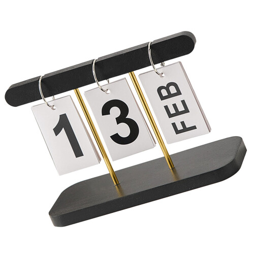 Bureaukalender Van Hout Met Herbruikbare Maand En Dag