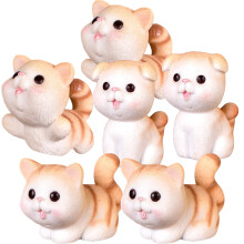6St Resin Kat Beeldjes Set Kleine Speelse Kitten Woondecoratie