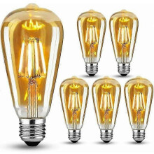 2026 Set of 6 Incandescent Bulb Edison vintage E27 bulbs, 4 W, warm white