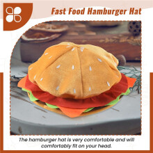 Funny Hamburger Hat,Fun Fast Food Hamburger Hat,Pizza Party Supplies Decorations,Crazy Silly Hat for Halloween