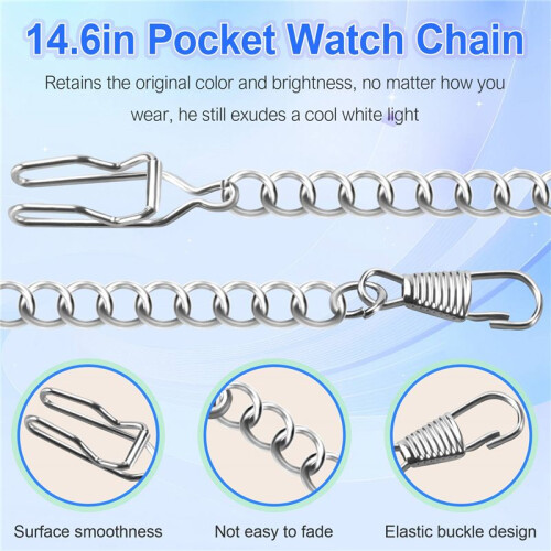 Retro Antique Vintage Pocket Watch Chain Silver