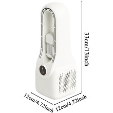 Ventilatore portatile senza pale Type-C, 6 velocità, nebulizzatore, uso viaggio/camera