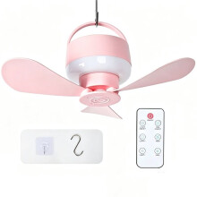 Silent Operation Ceiling Fan Light USB Rechargeable EnergySaving Hanging Fan Light with Remote Control Ceiling Lamp B