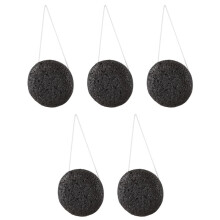 5X Konjac Konnyaku Jelly Fiber Face Makeup Wash Pad Cleaning Sponge Puff Exfoliator-Black