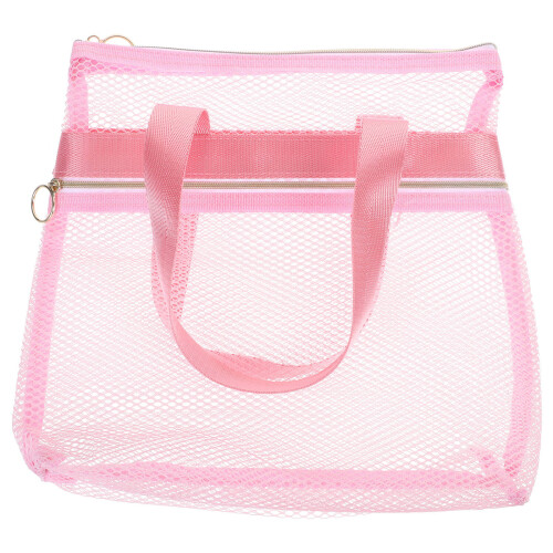 Roze Mesh Toilettas En Strand