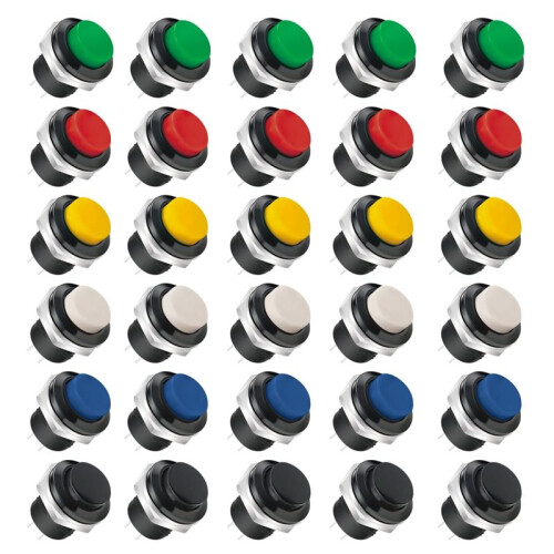 1 Set/30PCS Button  R13-507 Self Resetting Lock Free  Lock Free Button  Opening 16mm