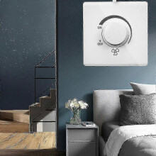 Dimmer Switch for Ceiling Fans, 220V 10A Wall Control, Stepless Speed Adjustment, Standard 86 Size