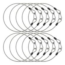 10 Pack 2Ft Stage Light Safety Cables for Stage DJ Party Lights, Wire Ropes with Carabiner Lock & Loops