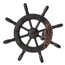 Vintage Wooden Steering Wheel Nautical Wall Decor for Home Decoration