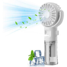 Handheld fan with water cooling, portable USB rechargeable handheld fan, 4 speeds, mini water-cooled handheld fan(white)