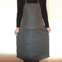 Waterproof & Oil-Proof PU Leather Apron for Chef, Hotel, Car Wash, Black 220g 26-27s