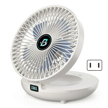 (US plug, Cream) Hanging/Desk Fan,Home Mini Ceiling Fan,1200 mAh Battery,Foldable Save Space,3 Speeds Strong Wind,Summer Quiet Cooler for Room