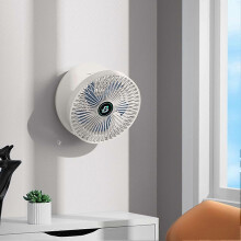 (UK charge, Cream) Hanging/Desk Fan,Home Mini Ceiling Fan,1200 mAh Battery,Foldable Save Space,3 Speeds Strong Wind,Summer Quiet Cooler for Room