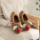 1Paar Knusse Indoor Slippers Met Antislipzool Bruin 9