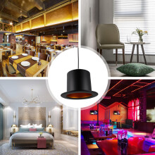 1St Zwarte Aluminium Plafondlamp Hoedvorm Eenvoudig Voor Restaurant