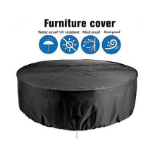 (38x40cm) Furniture Cover,Round Terrace Furniture Cover, Waterproof Outdoor Table And Chair Cover, Outdoor Furniture Cover
