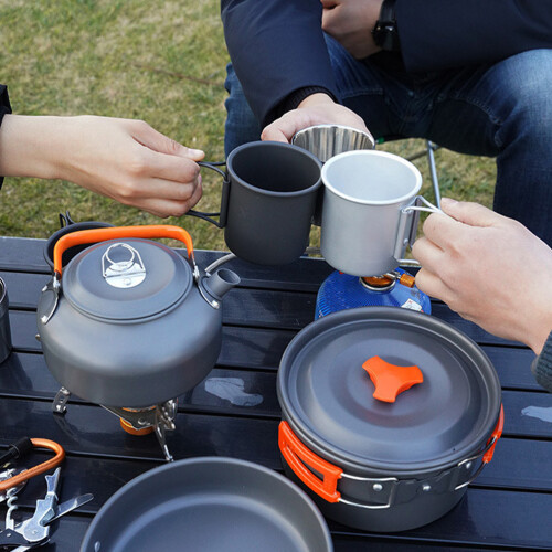 1Set Outdoor Camping Cookware Set Aluminium Duurzaam 2