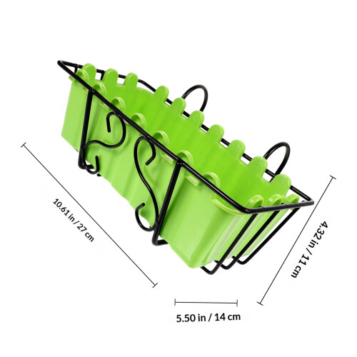 1Set Hangrek, Stevig Ijzeren Frame, Groen, Decoratief 1