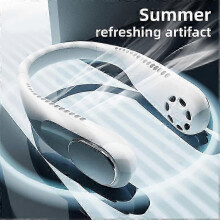 (Pink) F60 Portable USB Neck Fan Bladeless Mini Cooling Fan for Summer Personal Cooler