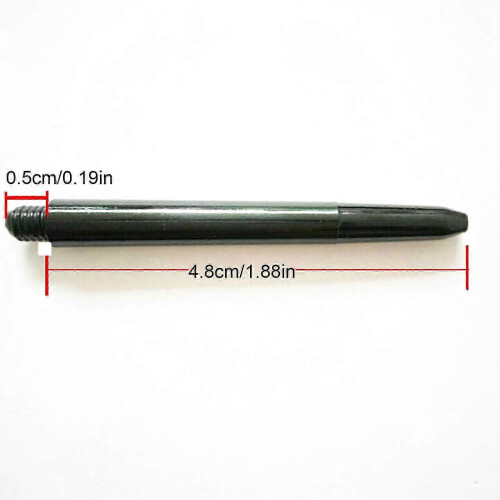 100pcs 2BA Universal Thread Dart Shafts - Black Nylon Plastic 26-27s 1