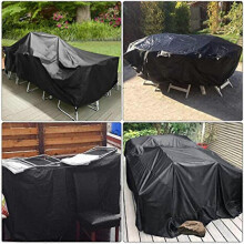 (230x165x80cm, Black) 120*120*74CM Heavy Duty Waterproof Patio Sofa Cover, 210D Rectangular Outdoor Furniture Protection for Rain