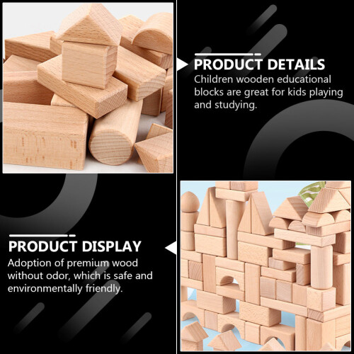 1Set Kinderen Educatieve Blokken Speelgoed Beige 2