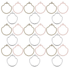 30St Open Bezel Sieradensetjes Assorti Kleuren Wormen