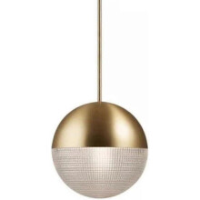 2026 Round Milk White Glass Lampshade Chandelier Single Head Nordic Brass E27 Pendant Light