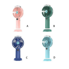 (Dark Blue) Fan USB Handheld Portable Rechargeable Spray Modes Cooling Indoor