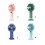 (Dark Blue) Fan USB Handheld Portable Rechargeable Spray Modes Cooling Indoor 1
